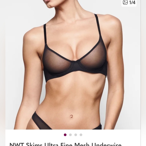 SKIMS  Sheer Black Underwire Bra - Picture 1 of 5